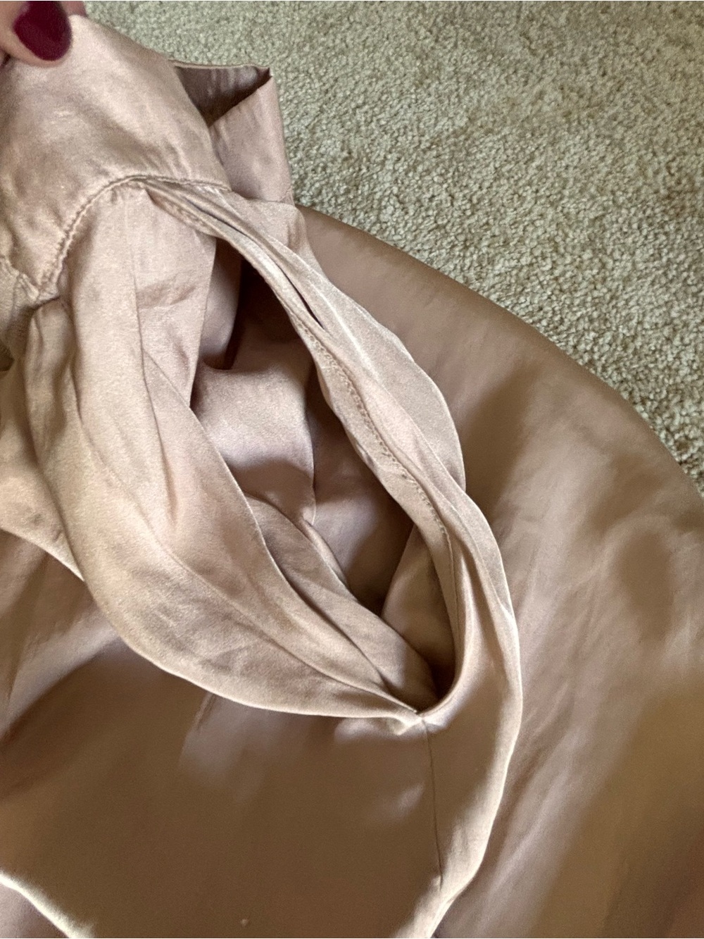 American Eagle Outfitters Blush Pink Satin Maxi Skirt Size M - Picture 9 of 10